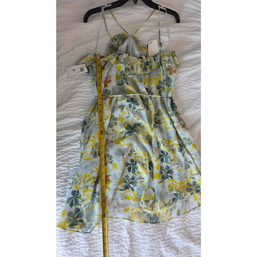 NWT Joie Uma Cerulean Floral Silk Chiffon Halter Dress M - Picture 8 of 10